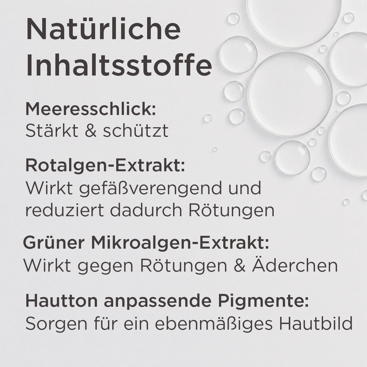 Inhaltsstoffe der MED Anti-Red Tagespflege mit Meeresschlick, Rotalgen und Mikroalgen
