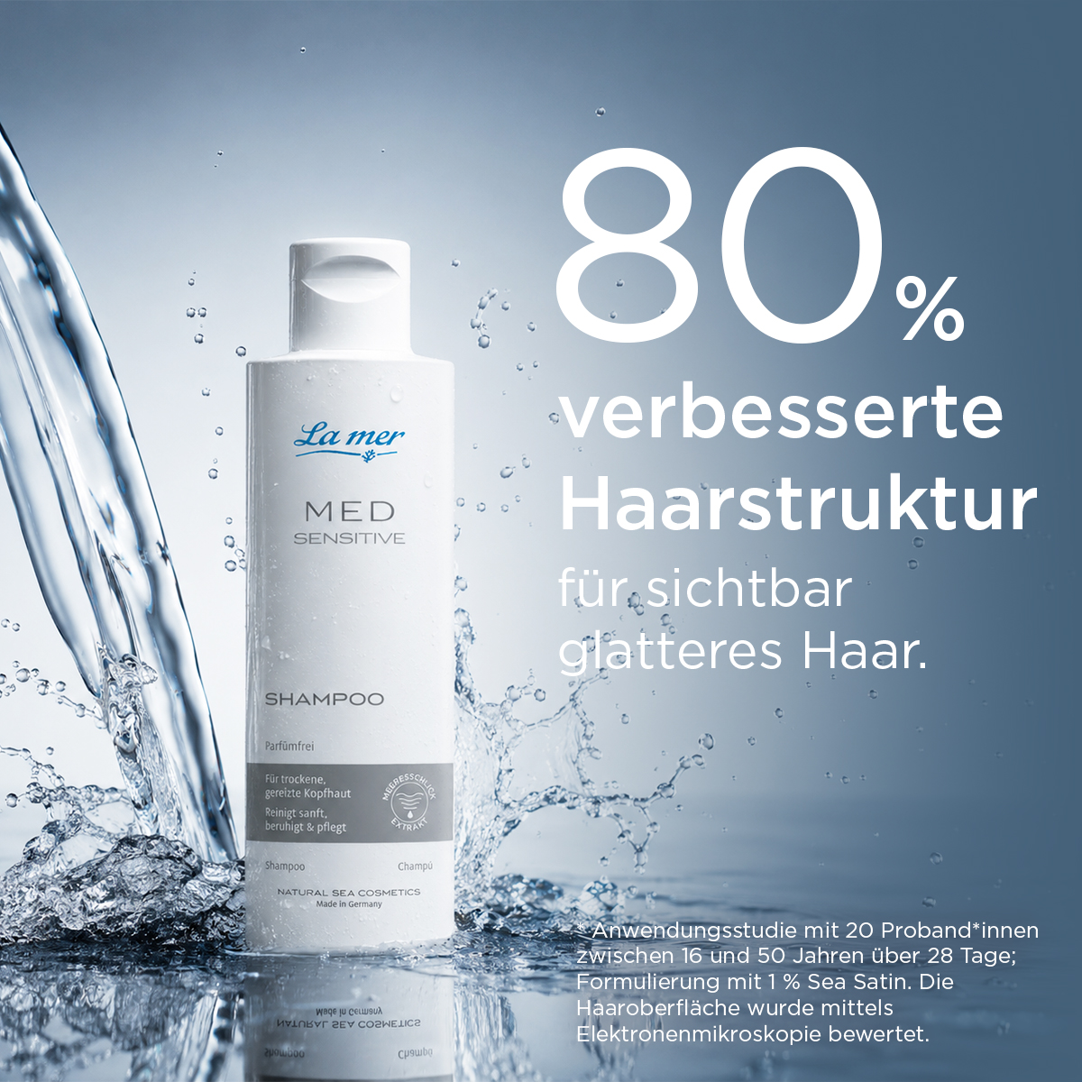 La mer MED Sensitive Shampoo – 80 Prozent verbesserte Haarstruktur für sichtbar glatteres Haar