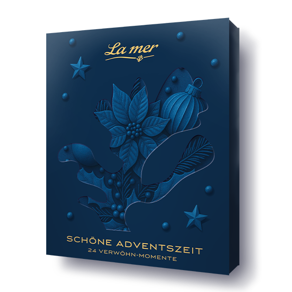Dunkelblauer La mer Adventskalender mit weihnachtlichen Illustrationen und 24 Verwöhn-Momenten