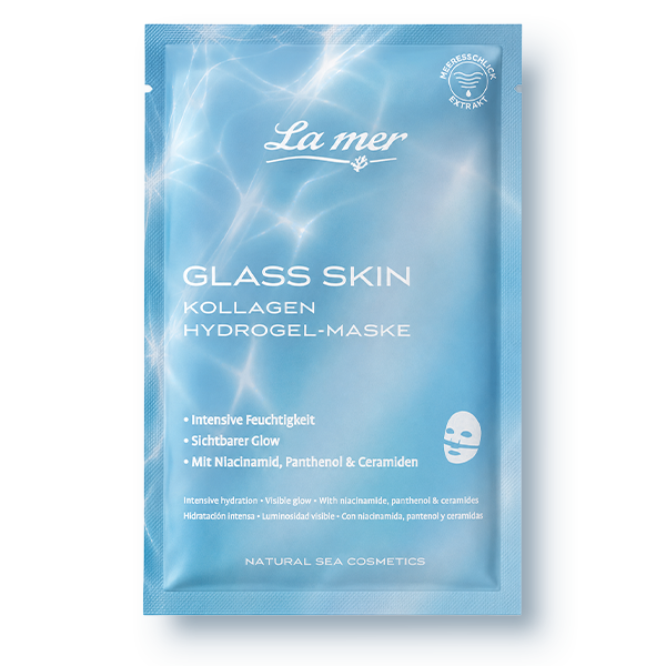 La mer Glass Skin Kollagen Hydrogel-Maske mit Niacinamid, Panthenol und Ceramiden für intensive Feuchtigkeit und sichtbaren Glow